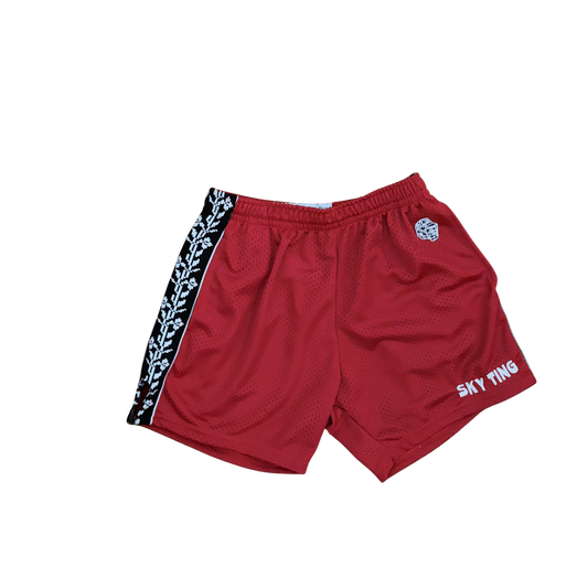 FLORAL RED LAX SHORTS